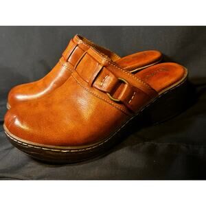 b.o.c. Born Polly Tan Brown O-Ring Mule Clogs Block Heel Women’s 7M